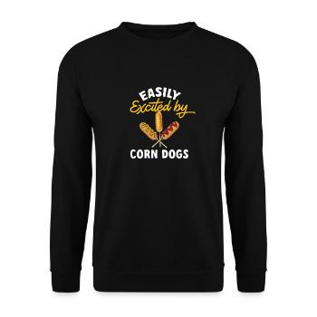 Corn Dog Corndog - Unisex Sweatshirt - black - Front - Alina (178cm) & Michal (187cm)