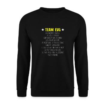 Team EVG Liste Futur Marié Enterrement Vie Garçon - Sweat-shirt Unisexe - noir - Devant - Alina (178cm) & Michal (187cm)