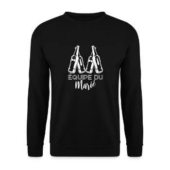 équipe du Marié Team EVG Humour EVG Futur Marié - Sweat-shirt Unisexe - noir - Devant - Alina (178cm) & Michal (187cm)