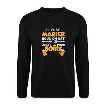 Enterrement De Vie De Garçon EVG Futur Marié Team - Sweat-shirt Unisexe - noir - Devant - Alina (178cm) & Michal (187cm)
