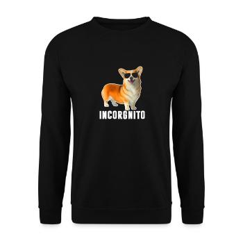 Incorgnito Lustiger Welsh Corgi Besitzer Hundeliebhaber - Unisex Pullover - Schwarz - Vorne - Alina (178cm) & Michal (187cm)