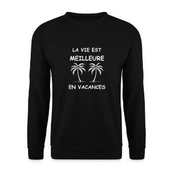 Je suis en vacances - Sweat-shirt Unisexe - noir - Devant - Alina (178cm) & Michal (187cm)