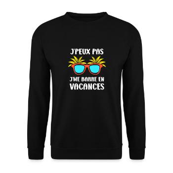 Je suis en vacances - Sweat-shirt Unisexe - noir - Devant - Alina (178cm) & Michal (187cm)