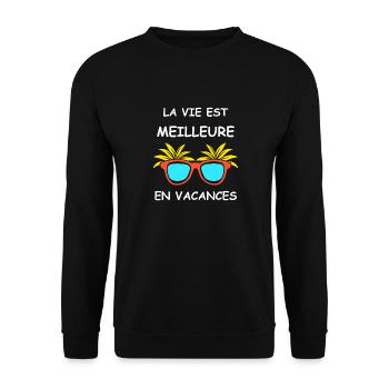Je suis en vacances - Sweat-shirt Unisexe - noir - Devant - Alina (178cm) & Michal (187cm)