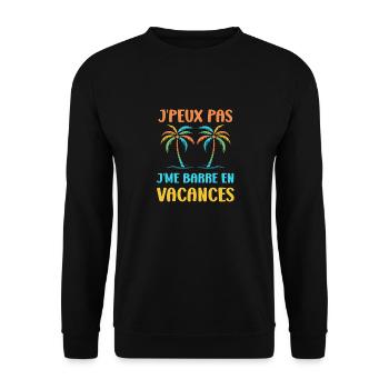 je suis en vacances - Sweat-shirt Unisexe - noir - Devant - Alina (178cm) & Michal (187cm)