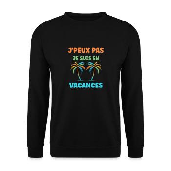 Je suis en vacances - Sweat-shirt Unisexe - noir - Devant - Alina (178cm) & Michal (187cm)