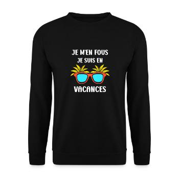 je suis en vacances - Sweat-shirt Unisexe - noir - Devant - Alina (178cm) & Michal (187cm)