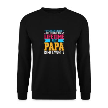 Dad Fathers Day Daddy Papa Funny Father´s Day - Unisex Sweatshirt - black - Front - Alina (178cm) & Michal (187cm)
