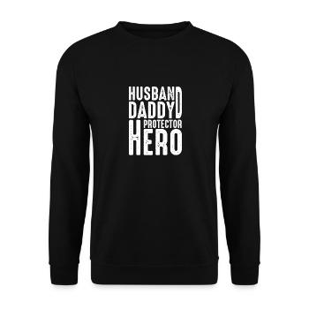 Dad Fathers Day Daddy Papa Funny Father´s Day - Unisex Sweatshirt - black - Front - Alina (178cm) & Michal (187cm)