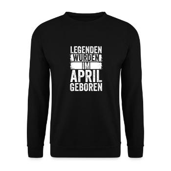Les légendes sont nées en avril - Sweat-shirt Unisexe - noir - Devant - Alina (178cm) & Michal (187cm)
