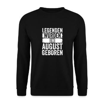 Les légendes sont nées en août - Sweat-shirt Unisexe - noir - Devant - Alina (178cm) & Michal (187cm)