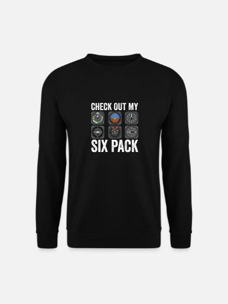Funny Pilot Six Pack Aviation Flight Simulation - Unisex Pullover - Schwarz