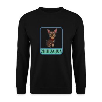 Shirt Chihuahua Dog - Unisex Sweatshirt - black - Front - Alina (178cm) & Michal (187cm)