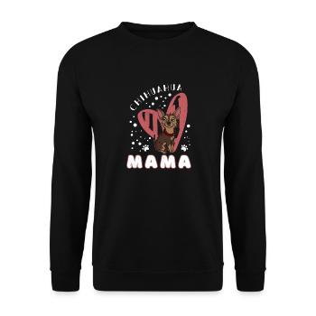 Chihuahua Dog Heart Mom - Unisex Sweatshirt - black - Front - Alina (178cm) & Michal (187cm)