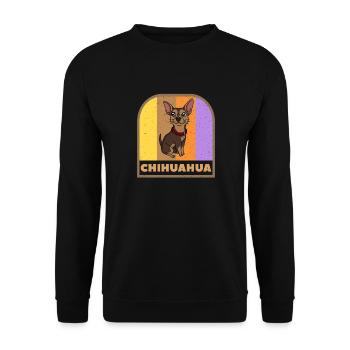 Chihuahua Dog Retro Tee - Unisex Sweatshirt - black - Front - Alina (178cm) & Michal (187cm)
