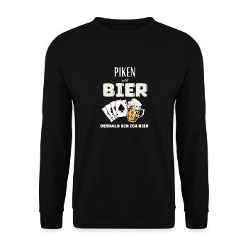 Piken und Bier - Unisex Pullover - Schwarz - Vorne - Alina (178cm) & Michal (187cm)