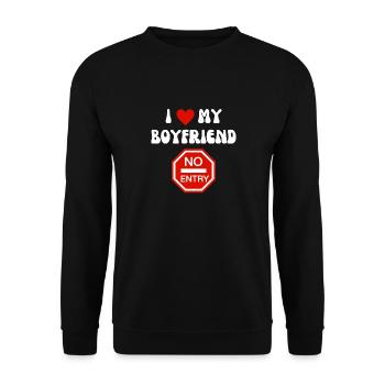 I Love My Boyfriend No Entry - Funny Gift Design - Unisex Sweatshirt - black - Front - Alina (178cm) & Michal (187cm)