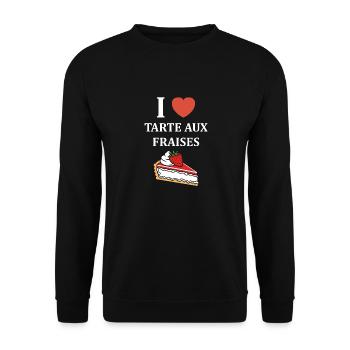 Tarte aux fraises - Sweat-shirt Unisexe - noir - Devant - Alina (178cm) & Michal (187cm)