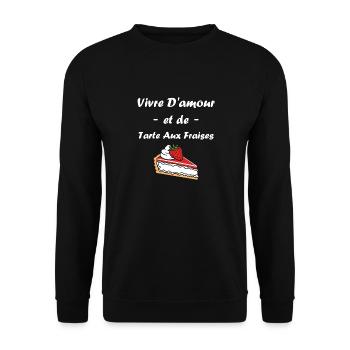 Tarte aux fraises - Sweat-shirt Unisexe - noir - Devant - Alina (178cm) & Michal (187cm)