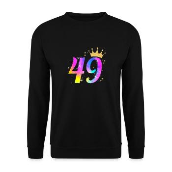 49. Geburtstag Geschenkidee Für 49 Jahre Alt Zum - Unisex Pullover - Schwarz - Vorne - Alina (178cm) & Michal (187cm)