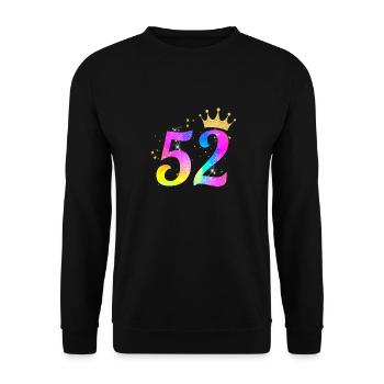 52. Geburtstag Geschenkidee Für 52 Jahre Alt Zum - Unisex Pullover - Schwarz - Vorne - Alina (178cm) & Michal (187cm)