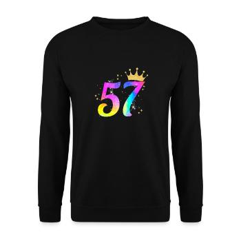 57. Geburtstag Geschenkidee Für 57 Jahre Alt Zum - Unisex Pullover - Schwarz - Vorne - Alina (178cm) & Michal (187cm)