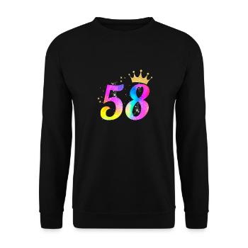 58. Geburtstag Geschenkidee Für 58 Jahre Alt Zum - Unisex Pullover - Schwarz - Vorne - Alina (178cm) & Michal (187cm)