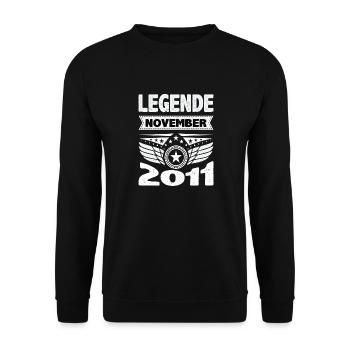 November 2011 Legend for 12 years man woman - Unisex Sweatshirt - black - Front - Alina (178cm) & Michal (187cm)