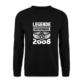 November 2008 Legend for 15 years man woman - Unisex Sweatshirt - black - Front - Alina (178cm) & Michal (187cm)