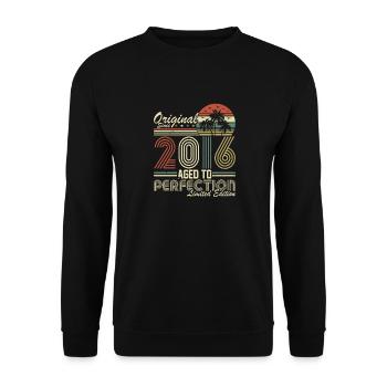 2016 Birthday 2016 Born In 2016 Birthday - Unisex Sweatshirt - black - Front - Alina (178cm) & Michal (187cm)