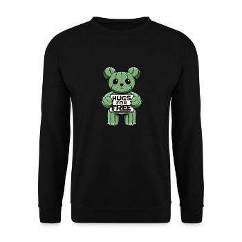 Cactus Hug Bear - Unisex Pullover - Schwarz - Vorne - Alina (178cm) & Michal (187cm)