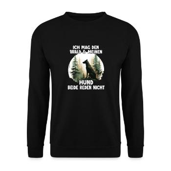 Funny dog owner outfit for hikes and hiking trips - Unisex Sweatshirt - black - Front - Alina (178cm) & Michal (187cm)
