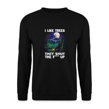 Lustiges Hiking T für Trekking Fans und - Unisex Pullover - Schwarz - Vorne - Alina (178cm) & Michal (187cm)