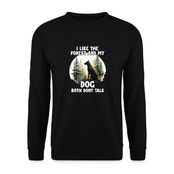 Forest lovers and dog owners T for hiking - Unisex Sweatshirt - black - Front - Alina (178cm) & Michal (187cm)