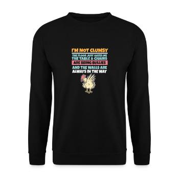 I'm Not Clumsy The Floor Hates Me Foolish Chicken - Unisex Sweatshirt - black - Front - Alina (178cm) & Michal (187cm)