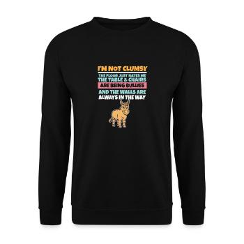 I'm Not Clumsy The Floor Hates Me Foolish Donkey - Unisex Sweatshirt - black - Front - Alina (178cm) & Michal (187cm)