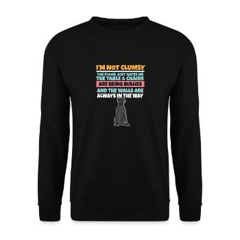 I'm Not Clumsy The Floor Hates Me Foolish Dog - Unisex Sweatshirt - black - Front - Alina (178cm) & Michal (187cm)