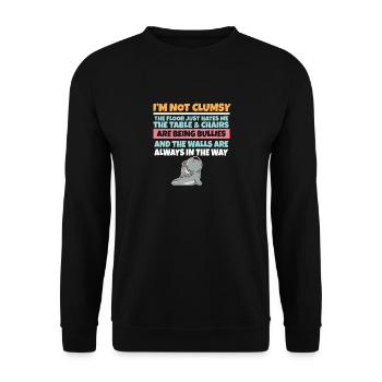 I'm Not Clumsy The Floor Hates Me Foolish Koala - Unisex Sweatshirt - black - Front - Alina (178cm) & Michal (187cm)