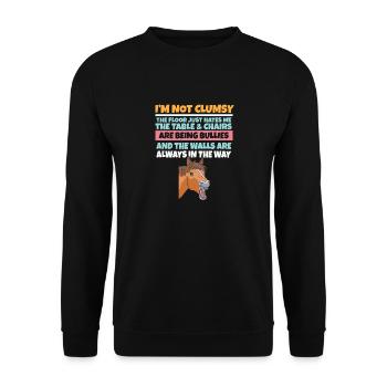I'm Not Clumsy The Floor Hates Me Foolish Horse - Unisex Sweatshirt - black - Front - Alina (178cm) & Michal (187cm)