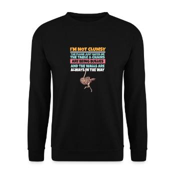 I'm Not Clumsy The Floor Hates Me Foolish Ostrich - Unisex Sweatshirt - black - Front - Alina (178cm) & Michal (187cm)