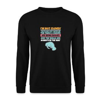 I'm Not Clumsy The Floor Hates Me Foolish Manatee - Unisex Sweatshirt - black - Front - Alina (178cm) & Michal (187cm)