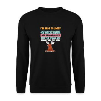 I'm Not Clumsy The Floor Hates Me Foolish Moose - Unisex Sweatshirt - black - Front - Alina (178cm) & Michal (187cm)
