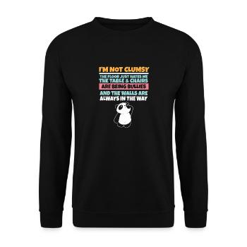 I'm Not Clumsy The Floor Hates Me Foolish Panda - Unisex Sweatshirt - black - Front - Alina (178cm) & Michal (187cm)