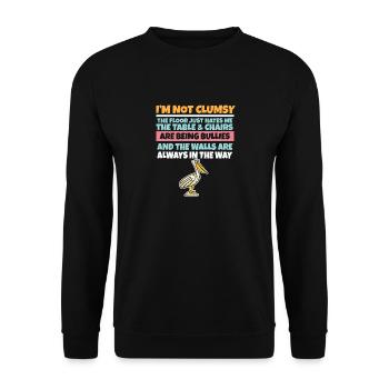 I'm Not Clumsy The Floor Hates Me Foolish Pelican - Unisex Sweatshirt - black - Front - Alina (178cm) & Michal (187cm)