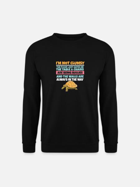 I'm Not Clumsy The Floor Hates Me Foolish Turtle - Unisex Pullover - Schwarz