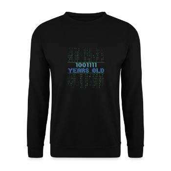 79th Birthday 79 years old Binary Code Computer Science - Unisex Sweatshirt - black - Front - Alina (178cm) & Michal (187cm)