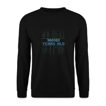 37th birthday 37 years old Binary code computer science - Unisex Sweatshirt - black - Front - Alina (178cm) & Michal (187cm)