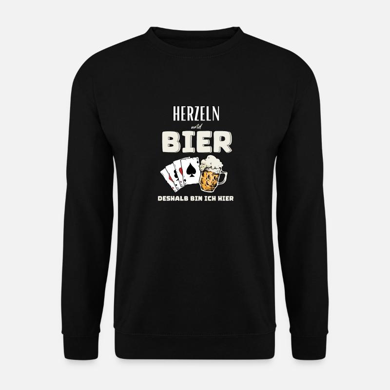 Herzeln und Bier - Unisex Pullover - Schwarz