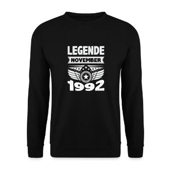 November 1992 Legend for 31 years man woman - Unisex Sweatshirt - black - Front - Alina (178cm) & Michal (187cm)