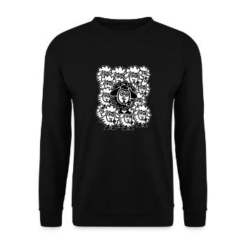 Lots of sheep - Unisex Sweatshirt - black - Front - Alina (178cm) & Michal (187cm)